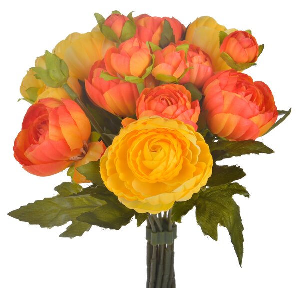 Set 3 Bouquet Artificiali Ranuncoli con 12 Fiori H 25 cm
