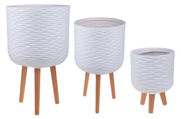 Set 3 Vasi con Gambe Faggio 37 23 cm