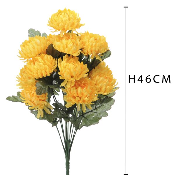 Set 3 Cespugli di Astro con 14 Fiori H 46 cm