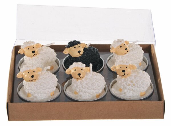 Set 18 Candele a Forma di Pecore H 45 cm