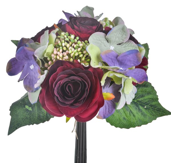 Set 3 Bouquet Artificiali con Rose H 31 cm