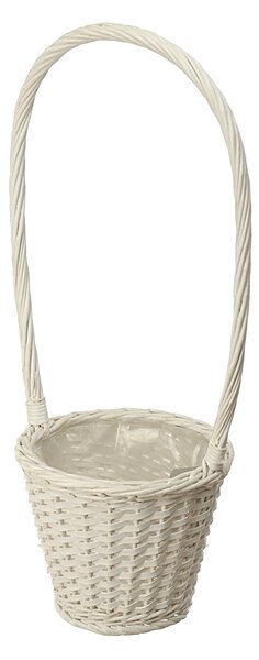 Set 3 Cesti in Materiale Rattan Willow con Manico H 55 cm