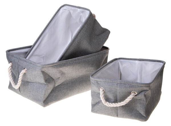 Set 3 Contenitori in Tessuto 45 cm