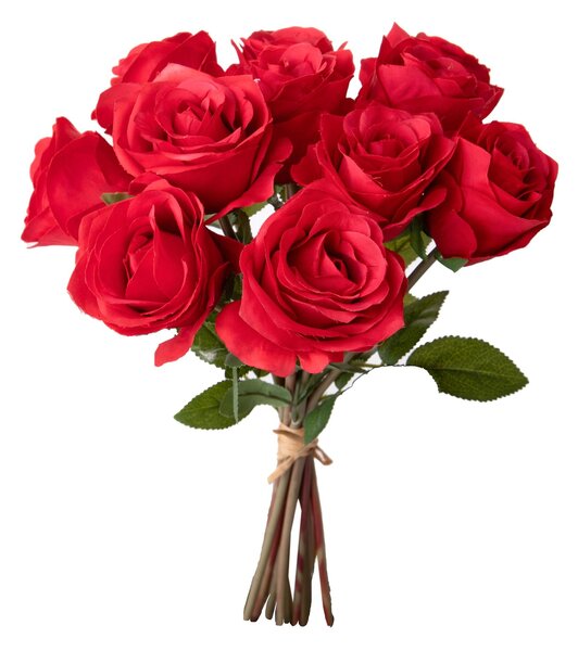 Set 3 Mazzi Artificiali Rose per 9 40 cm