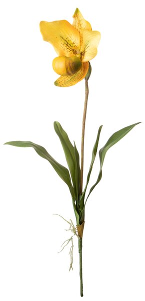 Set 3 Rami Artificiali Orchidea 64 cm Scarpetta con Foglie