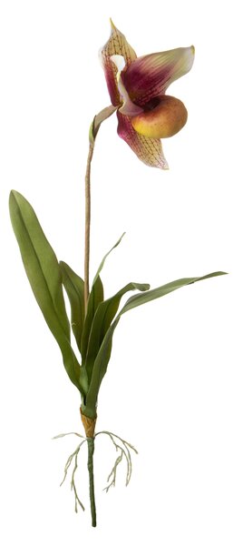Set 3 Rami Artificiali Orchidea 64 cm Scarpetta con Foglie