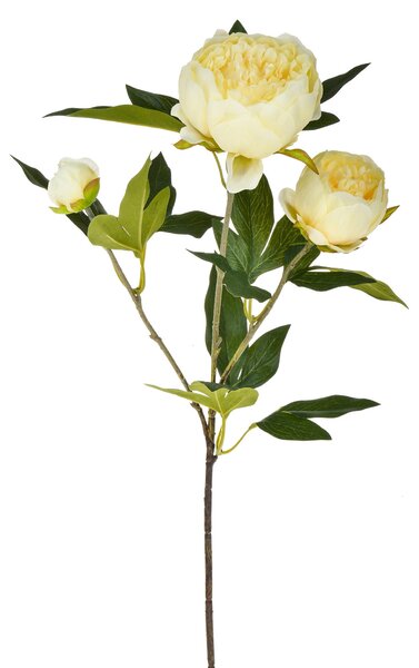 Set 3 Rami Artificiali Peonia con 3 Fiori H 74 cm