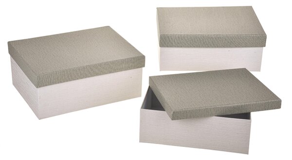 Set 3 Scatole Rettangolare 40x31x18 cm