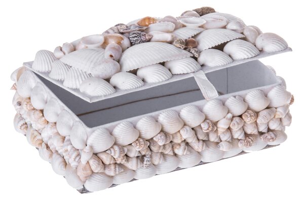 Set 3 Scatole Rettangolari Decori Conchiglie 12 cm