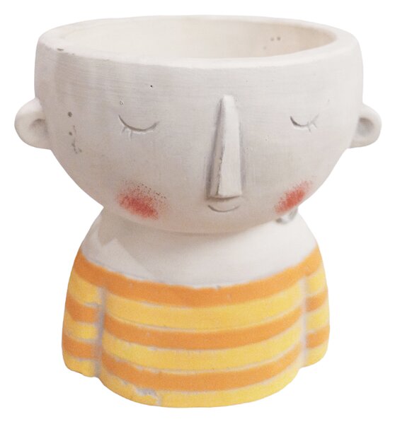 Set 3 Vasi Testa con Righe H 14,5 cm