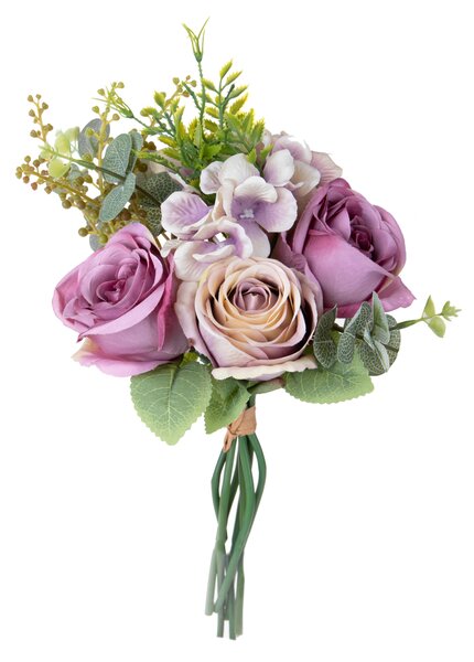 Set 4 Bouquet Artificiali Rose Ortenzia 40 cm