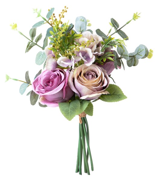 Set 4 Bouquet Artificiali Rose Ortenzia 40 cm