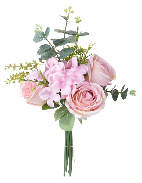 Set 4 Bouquet Artificiali Rose Ortenzia 40 cm