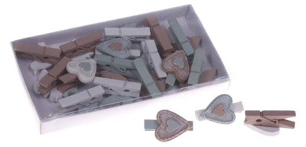 Set 72 Mollette con Cuori H 35 cm