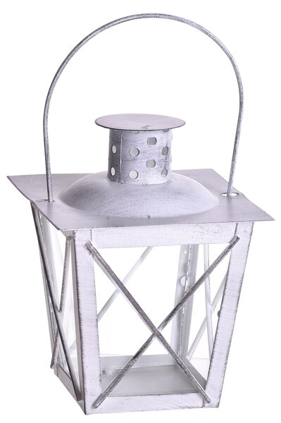 Set 4 Lanterne Quadrata in Metallo H 15 cm