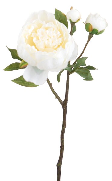Set 4 Rami Artificiali Peonia Romance con 3 Fiori H 49 cm