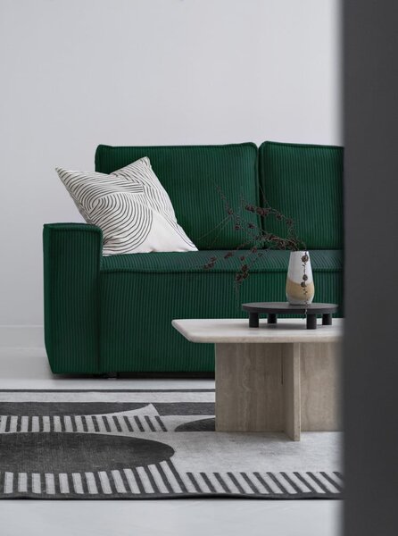 Divano letto angolare in velluto a coste verde scuro Brave Dave - Miuform