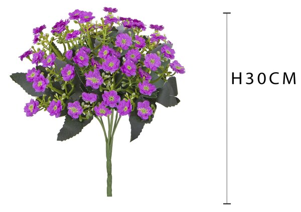 Set 5 Bouquet Artificiali di Mini Calanchoe H 30 cm