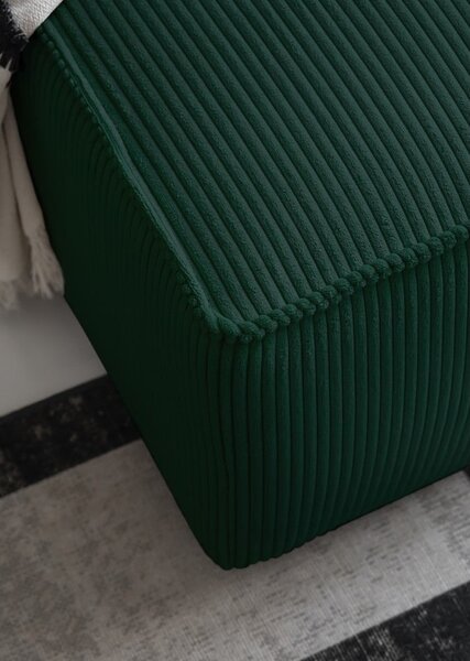 Divano letto angolare in velluto a coste verde scuro Brave Dave - Miuform