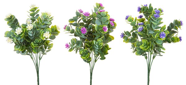 Set 6 Bouquet Artificiali con Minifoglie H 33 cm