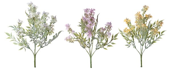 Set 6 Bouquet Artificiali Mini Gypsophila H 32 cm