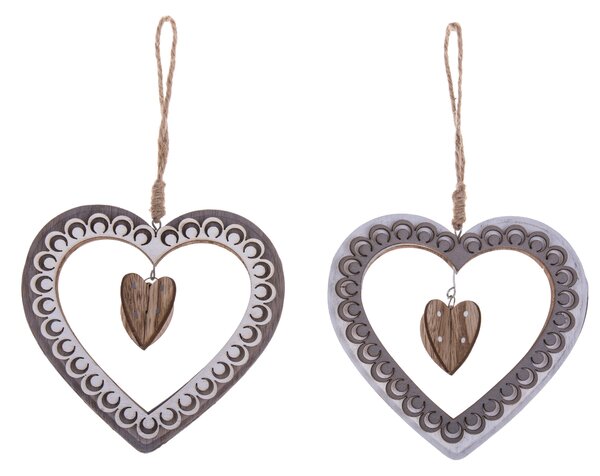 Set 6 Cuori da Appendere H 14 cm