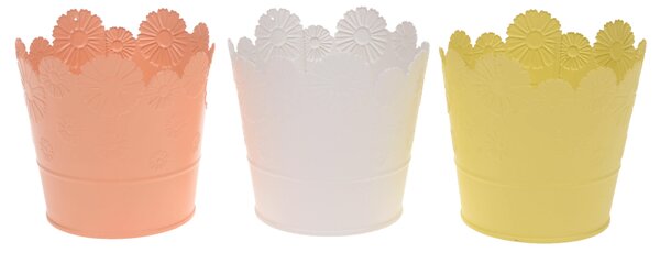 Set 6 Contenitori Decorativo con Rilievo Misure 13x12,5 cm