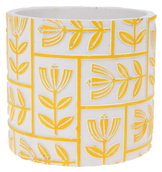 Set 6 Contenitori Decorativo Disegno Rilievo Ø 11 H 10 cm