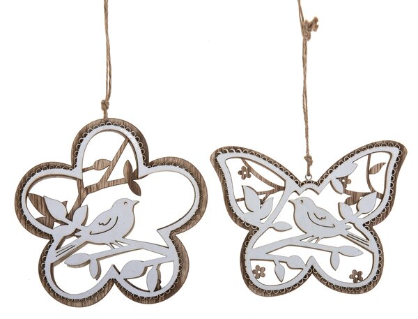 Set 6 Decori Fiore Farfalla H 14 cm