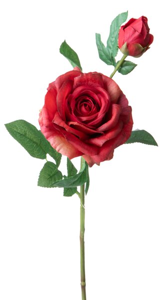 Set 6 Rami Artificiali con 3 Rose Real Touch H 65 cm