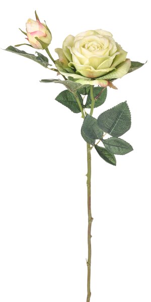 Set 6 Rami Artificiali con 3 Rose Real Touch H 65 cm