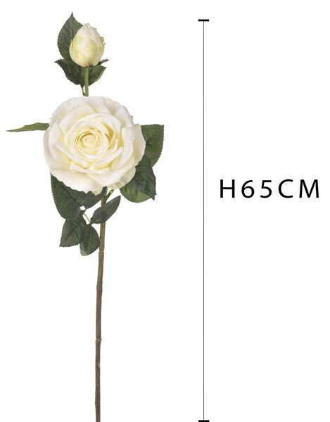 Set 6 Rami Artificiali con 3 Rose Real Touch H 65 cm