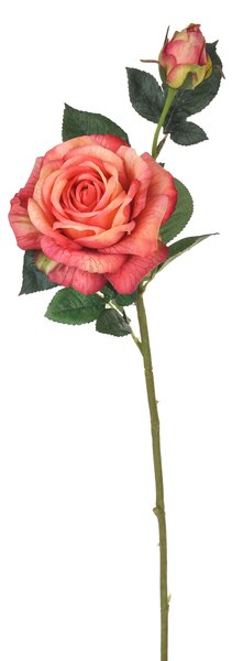 Set 6 Rami Artificiali con 3 Rose Real Touch H 65 cm