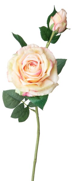 Set 6 Rami Artificiali con 3 Rose Real Touch H 65 cm