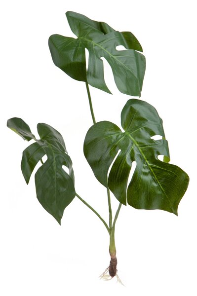 Set 6 Rami Artificiali Monstera con 3 Diramazioni H 65 cm