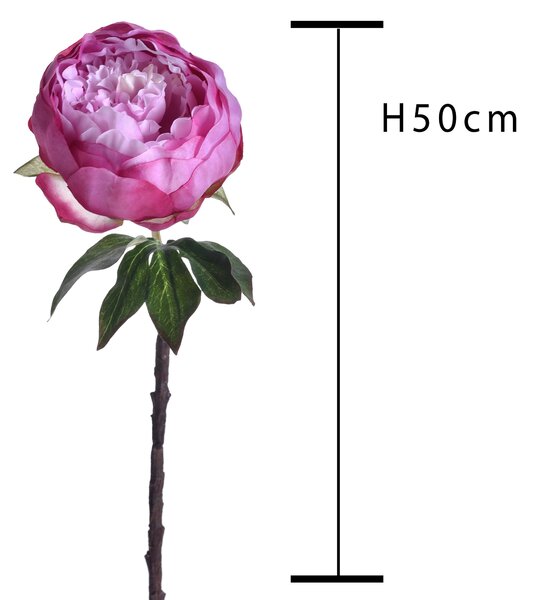 Set 6 Rami Artificiali Peonia H 48 cm