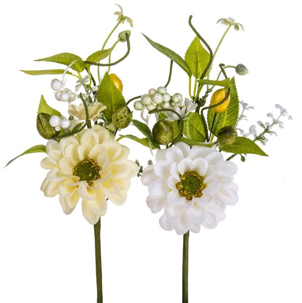 Set 8 Rami in Legno Margherita con Limoni 17 cm