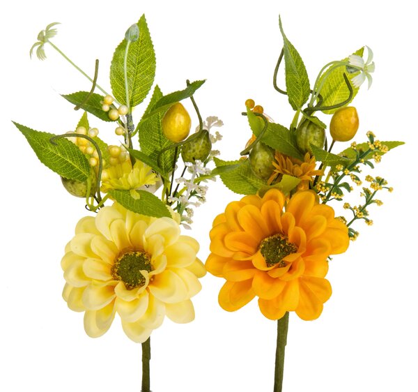 Set 8 Rami in Legno Margherita con Limoni 17 cm