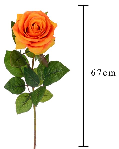 Set 8 Rose Artificiali Singola H 67 cm