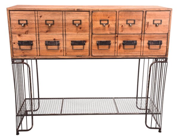 Tavolo con Cassetti e Base in Metallo Larghezza 106 cm