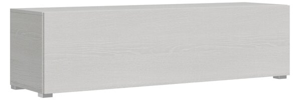 Mobile TV con Anta a Ribalta e Passacavi 153,6x40x39,6 cm con piedini Bianco Frassino
