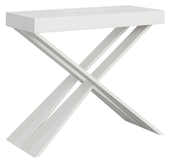 Consolle Allungabile 90-196x40x77 cm in Nobilitato Bianco