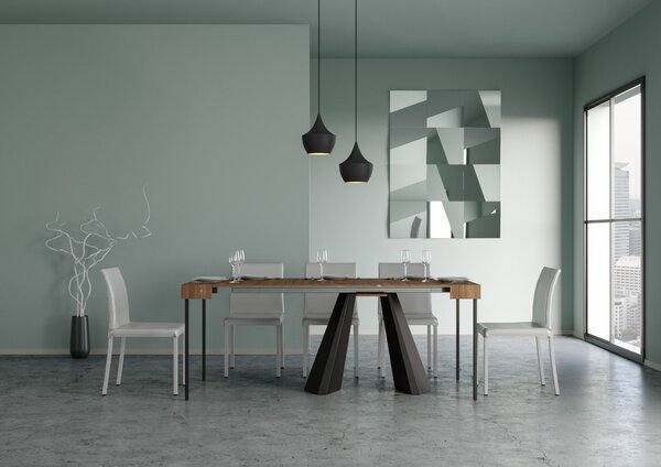 Consolle Allungabile 90-290x40x77 cm in Nobilitato Marrone