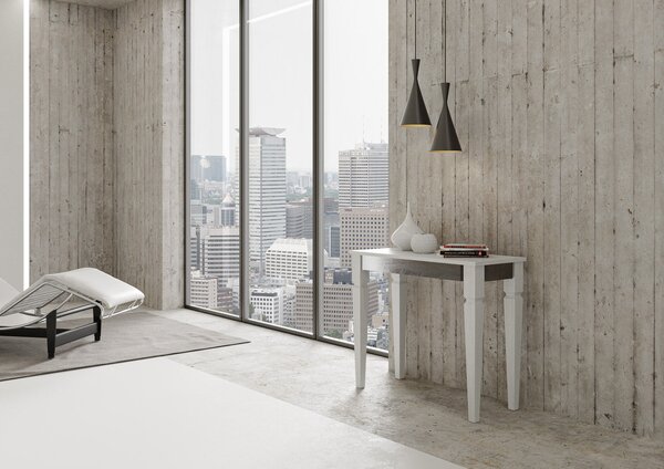 Consolle Allungabile 90-196x40x78 cm in Nobilitato Bianco