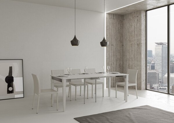 Consolle Allungabile 90-196x40x78 cm in Nobilitato Bianco