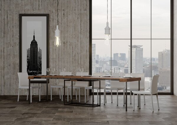 Consolle Allungabile 90-290x40x77 cm in Nobilitato Marrone