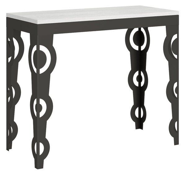Consolle Allungabile 90-196x40x77 cm in Nobilitato Bianco