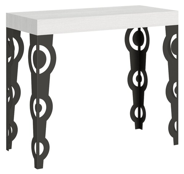 Consolle Allungabile 90-196x40x77 cm in Nobilitato Bianco