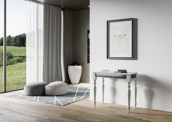Consolle Allungabile 90-196x40x78 cm in Nobilitato Bianco