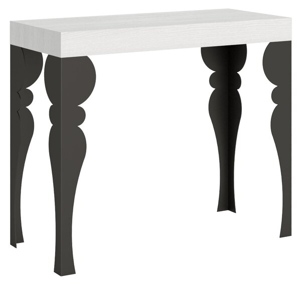 Consolle Allungabile 90-196x40x77 cm in Nobilitato Bianco